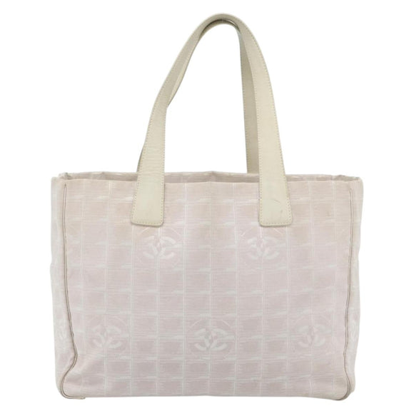 CHANEL New Travel Line Tote Bag Nylon Pink Gold CC Auth 176440