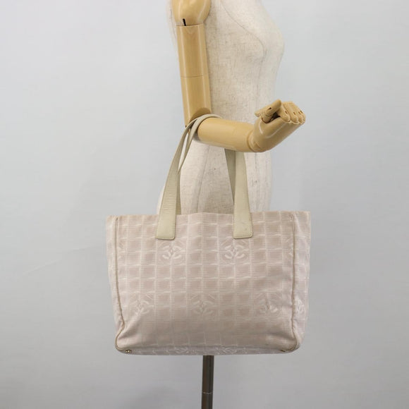 CHANEL New Travel Line Tote Bag Nylon Pink Gold CC Auth 176440