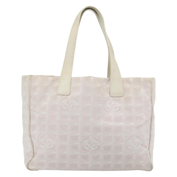 CHANEL New Travel Line Tote Bag Nylon Pink Gold CC Auth 176440