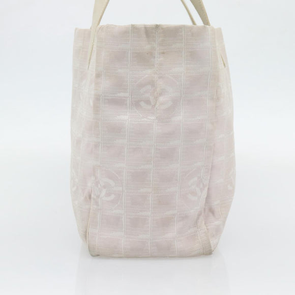 CHANEL New Travel Line Tote Bag Nylon Pink Gold CC Auth 176440