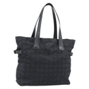 CHANEL New Travel Line Tote Bag Nylon Black CC Auth 176441-1