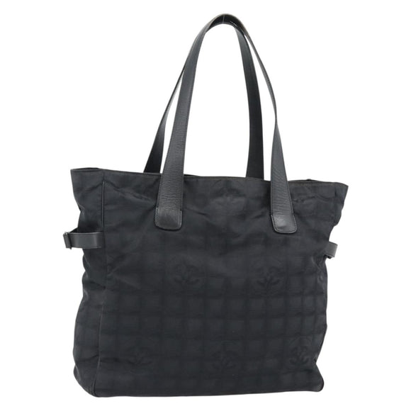CHANEL New Travel Line Tote Bag Nylon Black CC Auth 176441