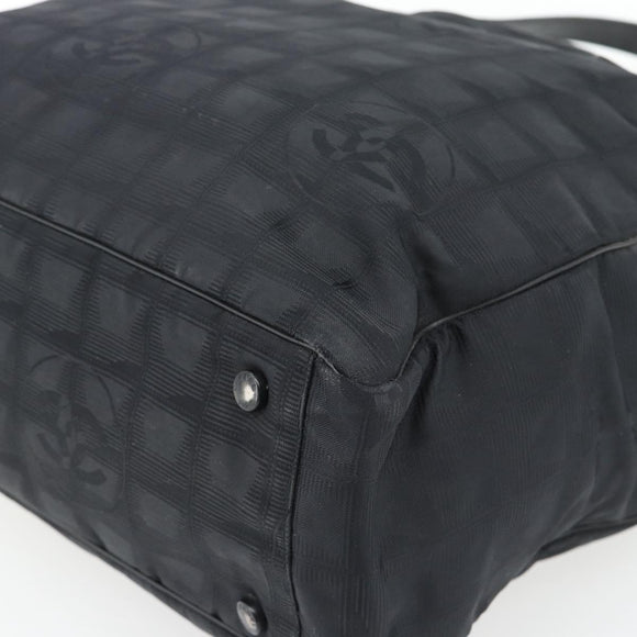 CHANEL New Travel Line Tote Bag Nylon Black CC Auth 176441