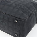 CHANEL New Travel Line Tote Bag Nylon Black CC Auth 176441-12