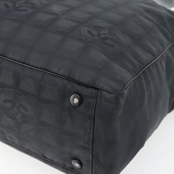 CHANEL New Travel Line Tote Bag Nylon Black CC Auth 176441