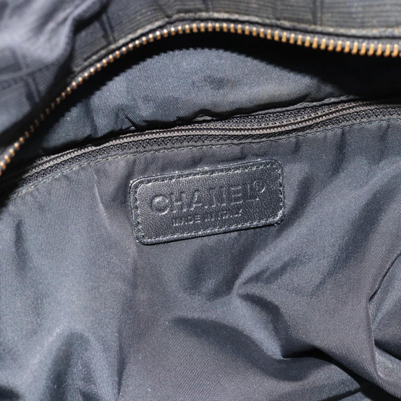 CHANEL New Travel Line Tote Bag Nylon Black CC Auth 176441