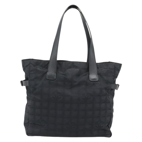 CHANEL New Travel Line Tote Bag Nylon Black CC Auth 176441