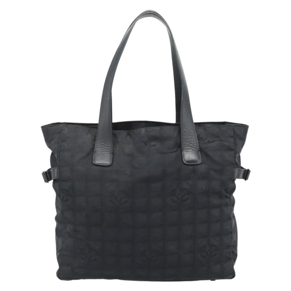 CHANEL New Travel Line Tote Bag Nylon Black CC Auth 176441