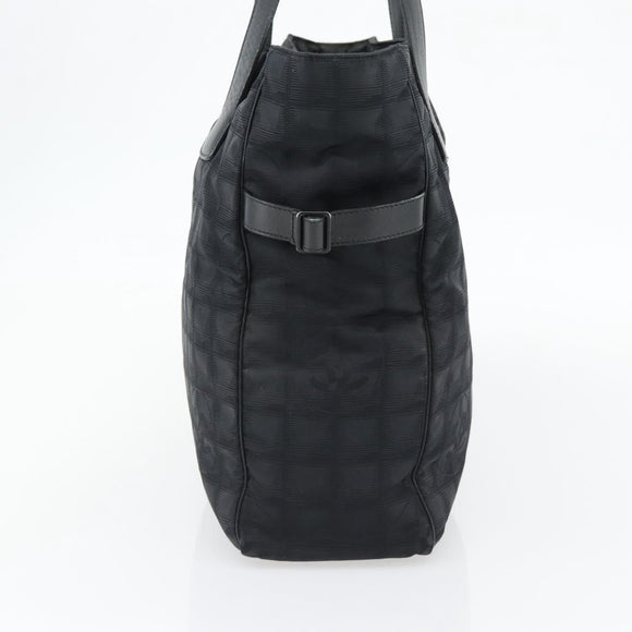 CHANEL New Travel Line Tote Bag Nylon Black CC Auth 176441