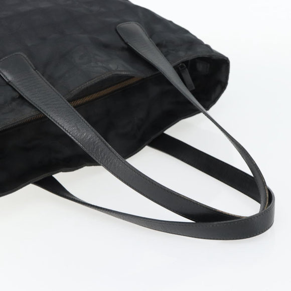CHANEL New Travel Line Tote Bag Nylon Black CC Auth 176441