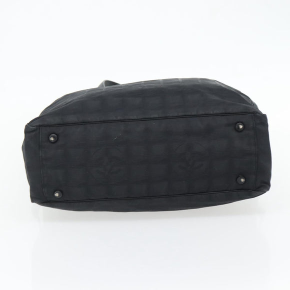 CHANEL New Travel Line Tote Bag Nylon Black CC Auth 176441