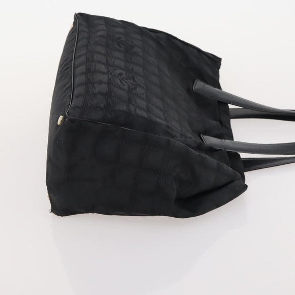 CHANEL New Travel Line Tote Bag Nylon 3 Set Black CC Auth 176442