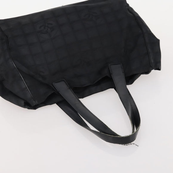 CHANEL New Travel Line Tote Bag Nylon 3 Set Black CC Auth 176442