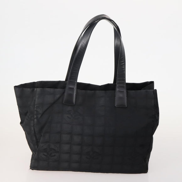 CHANEL New Travel Line Tote Bag Nylon 3 Set Black CC Auth 176442