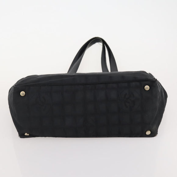 CHANEL New Travel Line Tote Bag Nylon 3 Set Black CC Auth 176442