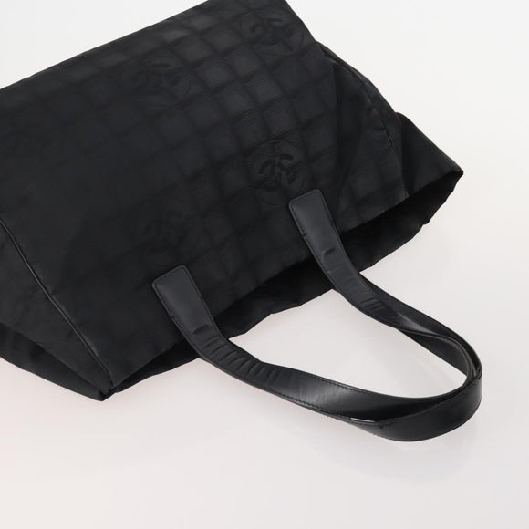 CHANEL New Travel Line Tote Bag Nylon 3 Set Black CC Auth 176442