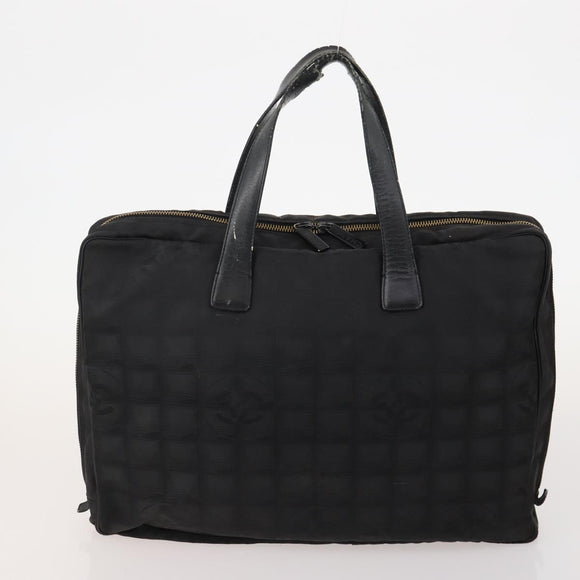CHANEL New Travel Line Tote Bag Nylon 3 Set Black CC Auth 176442
