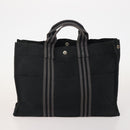 HERMES Fourre Tout Hand Bag Cotton 4 Set White Black Red Auth 176443-15
