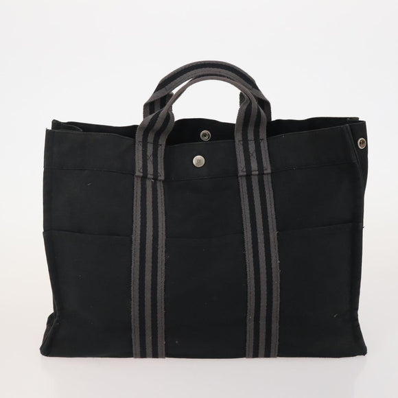 HERMES Fourre Tout Hand Bag Cotton 4 Set White Black Red Auth 176443