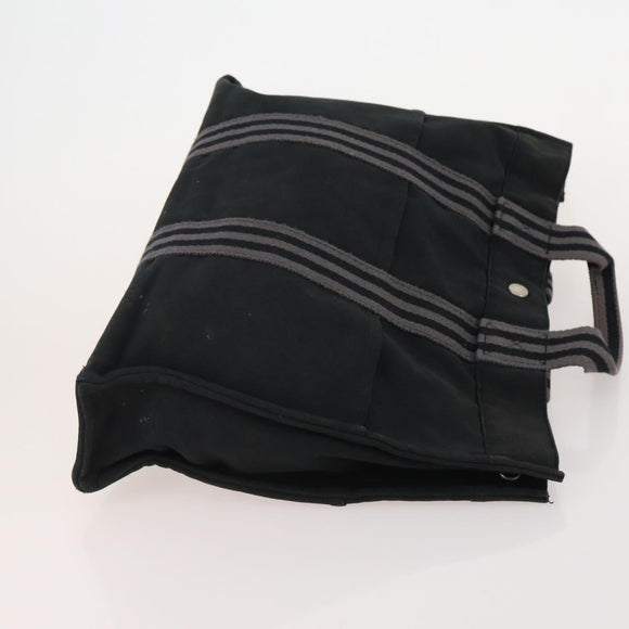HERMES Fourre Tout Hand Bag Cotton 4 Set White Black Red Auth 176443