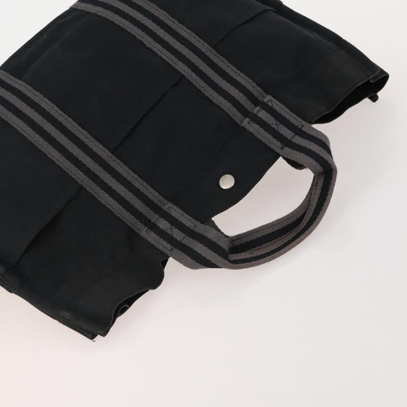 HERMES Fourre Tout Hand Bag Cotton 4 Set White Black Red Auth 176443