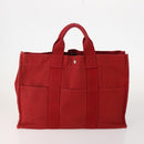 HERMES Fourre Tout Hand Bag Cotton 4 Set White Black Red Auth 176443-2