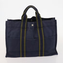 HERMES Fourre Tout Hand Bag Cotton 4 Set White Black Red Auth 176443-20