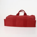HERMES Fourre Tout Hand Bag Cotton 4 Set White Black Red Auth 176443-6