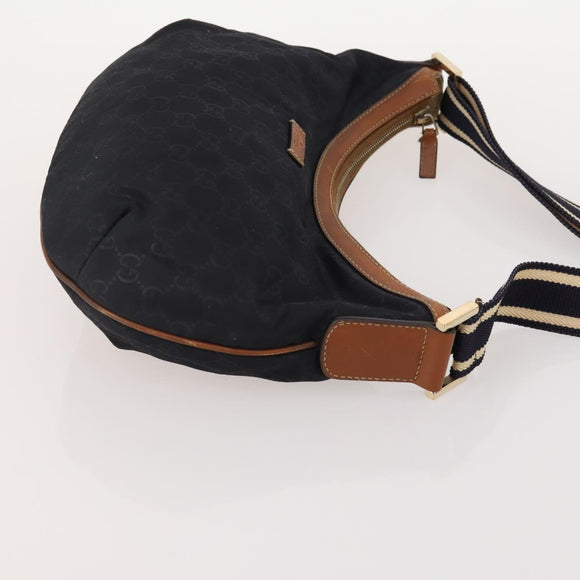 GUCCI GG Supreme GG Canvas Tote Bag PVC Nylon 4 Set Black Navy blue Auth 176444