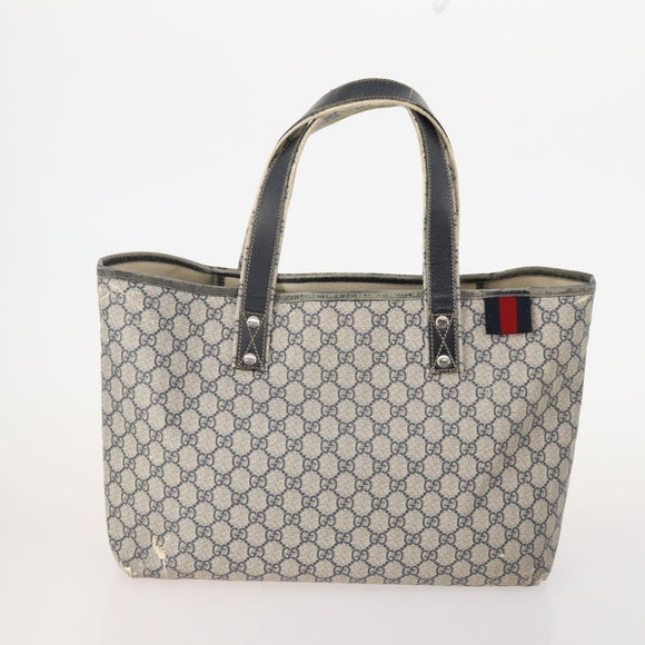 GUCCI GG Supreme GG Canvas Tote Bag PVC Nylon 4 Set Black Navy blue Auth 176444