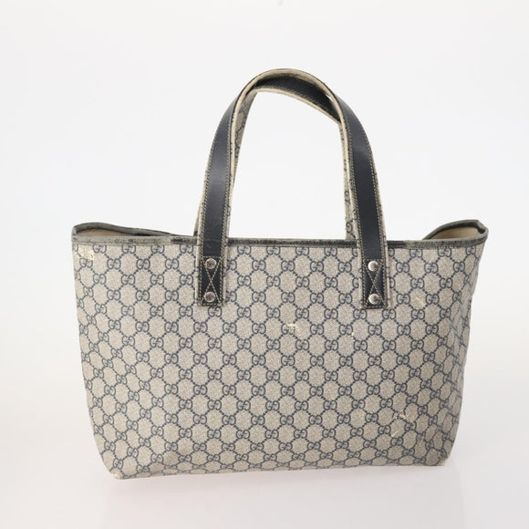 GUCCI GG Supreme GG Canvas Tote Bag PVC Nylon 4 Set Black Navy blue Auth 176444