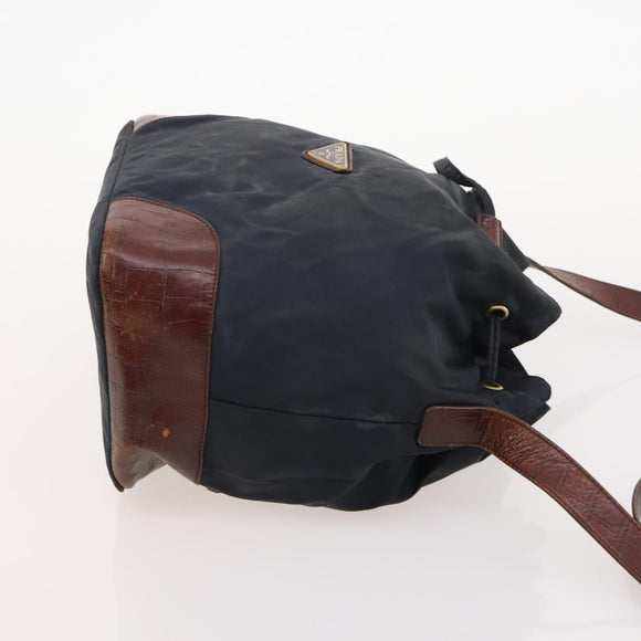 PRADA Shoulder Bag Nylon 3 Set 2way Navy Black Auth 176447