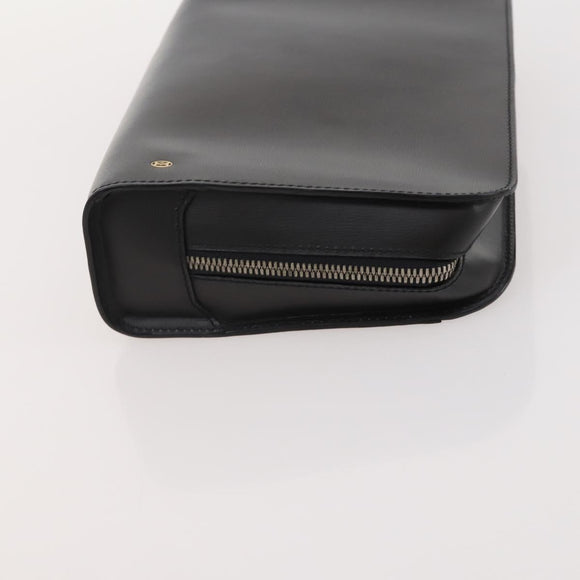 CARTIER Must Line Hand Bag Leather 4 Set Bordeaux Black Auth 176449