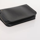 CARTIER Must Line Hand Bag Leather 4 Set Bordeaux Black Auth 176449-12