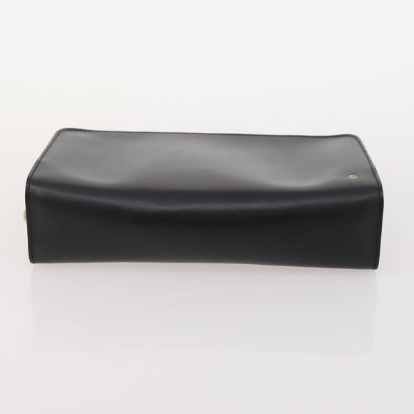 CARTIER Must Line Hand Bag Leather 4 Set Bordeaux Black Auth 176449