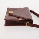 CARTIER Must Line Hand Bag Leather 4 Set Bordeaux Black Auth 176449-17