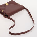 CARTIER Must Line Hand Bag Leather 4 Set Bordeaux Black Auth 176449-18