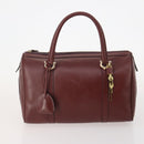 CARTIER Must Line Hand Bag Leather 4 Set Bordeaux Black Auth 176449-2