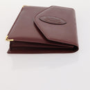 CARTIER Must Line Hand Bag Leather 4 Set Bordeaux Black Auth 176449-23