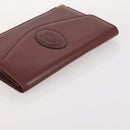 CARTIER Must Line Hand Bag Leather 4 Set Bordeaux Black Auth 176449-24