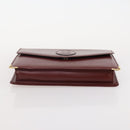 CARTIER Must Line Hand Bag Leather 4 Set Bordeaux Black Auth 176449-25
