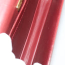 CARTIER Must Line Hand Bag Leather 4 Set Bordeaux Black Auth 176449-26