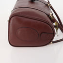 CARTIER Must Line Hand Bag Leather 4 Set Bordeaux Black Auth 176449-4