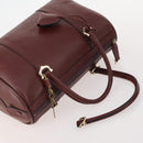 CARTIER Must Line Hand Bag Leather 4 Set Bordeaux Black Auth 176449-5