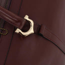 CARTIER Must Line Hand Bag Leather 4 Set Bordeaux Black Auth 176449-6