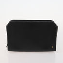 CARTIER Must Line Hand Bag Leather 4 Set Bordeaux Black Auth 176449-9