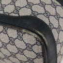 GUCCI GG Supreme Sherry Line Boston Bag PVC Navy Gold Auth 176471-9