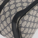GUCCI GG Supreme Sherry Line Boston Bag PVC Navy Gold Auth 176471-14