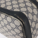 GUCCI GG Supreme Sherry Line Boston Bag PVC Navy Gold Auth 176471-15