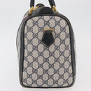 GUCCI GG Supreme Sherry Line Boston Bag PVC Navy Gold Auth 176471-3
